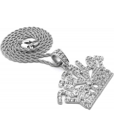 Hip Hop White Gold Plated Iced RAP A LOT RECORDS Pendant & 18" 20" 24" Cuban Rope Box Chain Bling Necklace 24" Rope Chain $10...