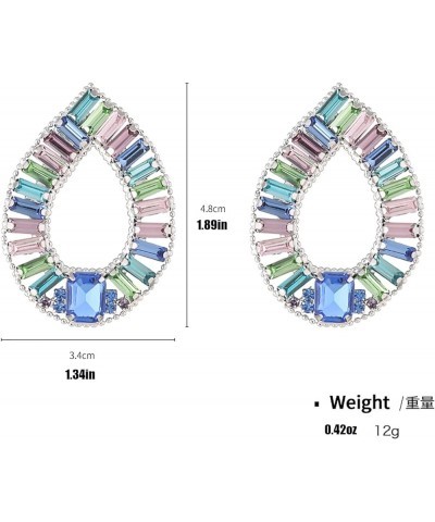 Gorgeous Multi Color Gemstone Ear Studs Sparkling Earring in Multi Colors Statement Earring for Women Girls I $11.54 Earrings