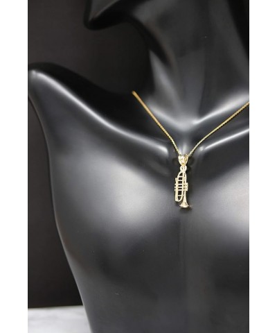 14k Gold Trumpet Horn Charm Pendant Necklace 22.0 Inches Yellow Gold $64.59 Necklaces