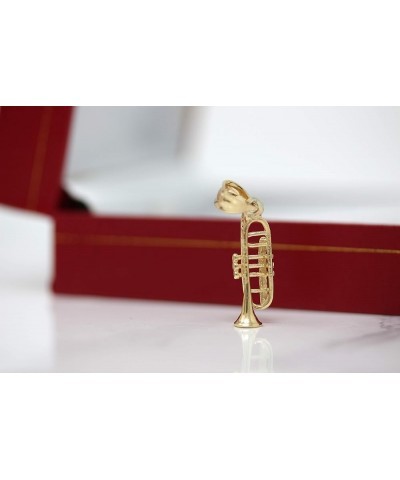 14k Gold Trumpet Horn Charm Pendant Necklace 22.0 Inches Yellow Gold $64.59 Necklaces