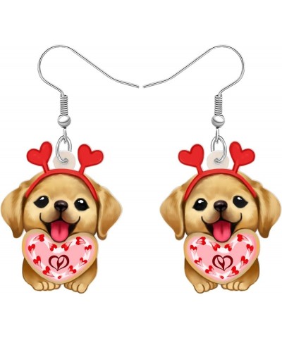 Valentines Day Gifts Acrylic Heart Labrador Retriever Dog Earrings Dangle Drop Puppy Pets Jewelry for Women Girls Kids Dog Lo...