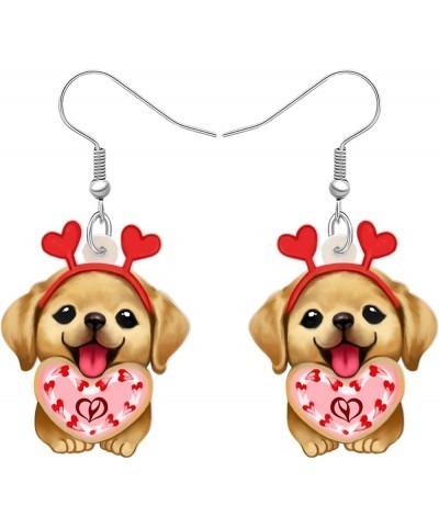 Valentines Day Gifts Acrylic Heart Labrador Retriever Dog Earrings Dangle Drop Puppy Pets Jewelry for Women Girls Kids Dog Lo...