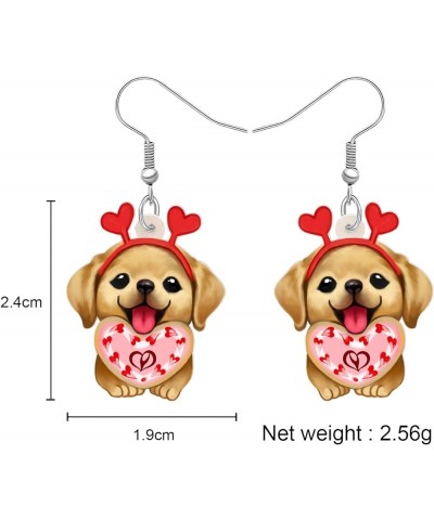 Valentines Day Gifts Acrylic Heart Labrador Retriever Dog Earrings Dangle Drop Puppy Pets Jewelry for Women Girls Kids Dog Lo...