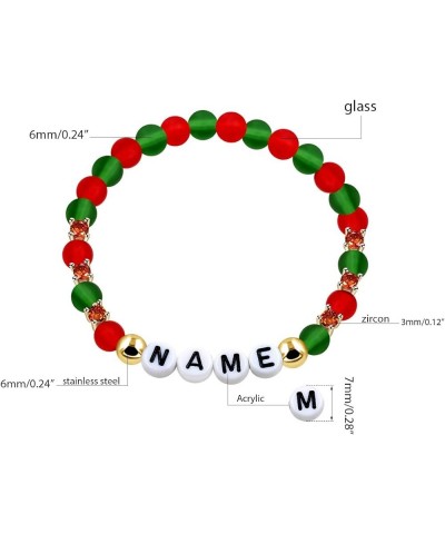 Personalized Letter Name Bracelet for Women Girls, Natural Stone Healing Crystal and Zircon Stretch name bracelets for women ...