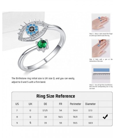 Evil Eye Ring S925 Sterling Silver Mom Gifts Silver/Rose Gold Adjustable Wrap Open Rings Jewelry for Women. Silver-05-May $17...