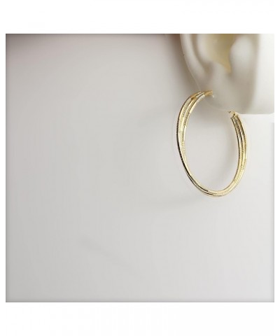 Large Gold Hoop Earrings for Women Girls – Dainty Minimalist 14k gold plated Sensitive Ears Hypoallergenic Huggie Plug Hippie...