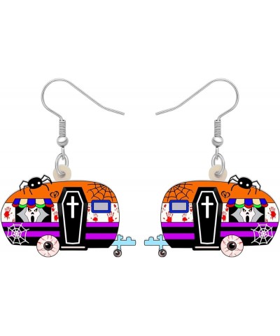 Acrylic Drop Dangle Cartoon Funny Camper Van's Camping Car Earrings Jewelry For Women Girls Kids Floral $6.47 Earrings