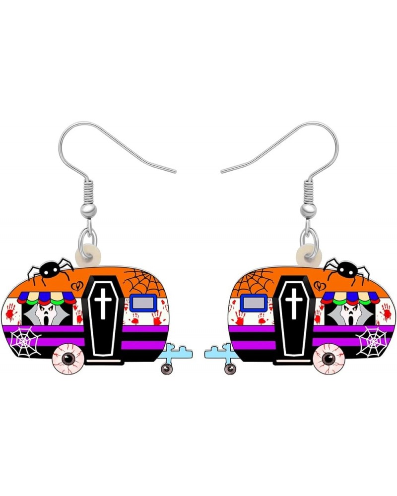 Acrylic Drop Dangle Cartoon Funny Camper Van's Camping Car Earrings Jewelry For Women Girls Kids Floral $6.47 Earrings