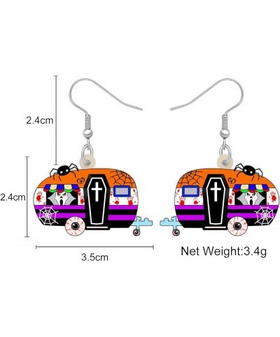 Acrylic Drop Dangle Cartoon Funny Camper Van's Camping Car Earrings Jewelry For Women Girls Kids Floral $6.47 Earrings