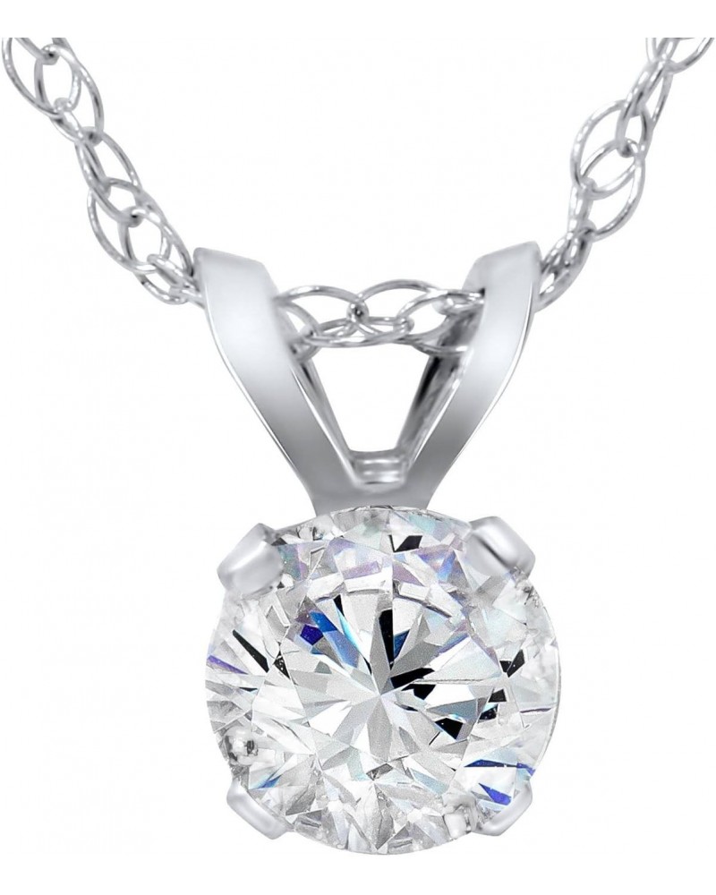 5/8ct Round Diamond Solitaire Pendant 14K White Gold $202.00 Pendants