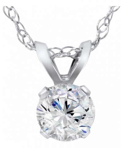 5/8ct Round Diamond Solitaire Pendant 14K White Gold $202.00 Pendants