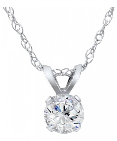 5/8ct Round Diamond Solitaire Pendant 14K White Gold $202.00 Pendants