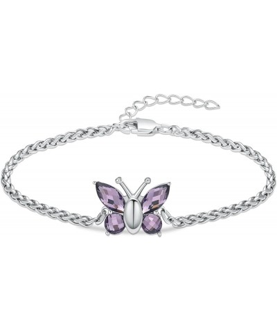 Butterfly Cremation Jewelry Urn Bracelet for Ashes Memorial Lockets Pendant Funeral Keepsake Jewelry for Ashes Silver Purple ...