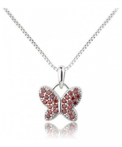 Girl's Sterling Silver Butterfly CZ Birthstone Necklace for Toddlers, Little Girls, Teens, or Women 01-January 16-18 inch $19...