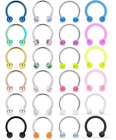 16G 14G Surgical Steel Horseshoe Nose Septum Rings Piercing Jewelry Cartilage Helix Tragus Earring Hoop Lip Horseshoe Piercin...