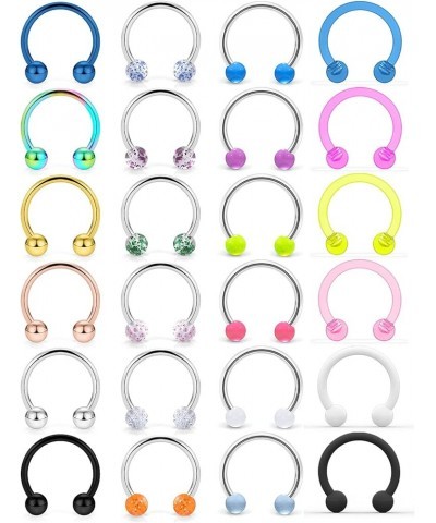 16G 14G Surgical Steel Horseshoe Nose Septum Rings Piercing Jewelry Cartilage Helix Tragus Earring Hoop Lip Horseshoe Piercin...