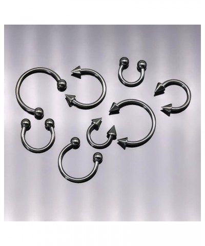 8PCS Body Piercing Jewelry Lot 16G Titanium Nose Septum Lip Cartilage Tragus Eyebrow Industrial Barbell Horseshose Piercing K...