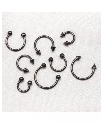 8PCS Body Piercing Jewelry Lot 16G Titanium Nose Septum Lip Cartilage Tragus Eyebrow Industrial Barbell Horseshose Piercing K...