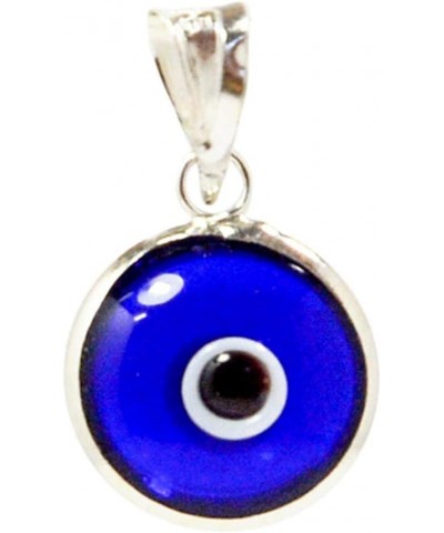 Authentic 925 Sterling Silver 10 MM Round Glass Evil Eye Charm Turkish Protection Pendant DIY - 14 Colors To Choose From Tran...