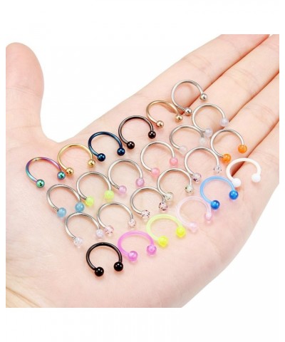 16G 14G Surgical Steel Horseshoe Nose Septum Rings Piercing Jewelry Cartilage Helix Tragus Earring Hoop Lip Horseshoe Piercin...