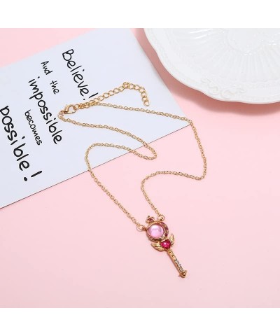 Anime Guardian Star Pendant Necklace for Women Girls Tsukino Usagi Cosplay Jewelry sceptre $6.71 Necklaces