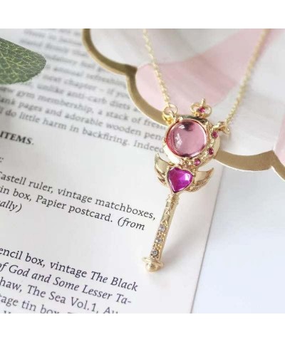 Anime Guardian Star Pendant Necklace for Women Girls Tsukino Usagi Cosplay Jewelry sceptre $6.71 Necklaces