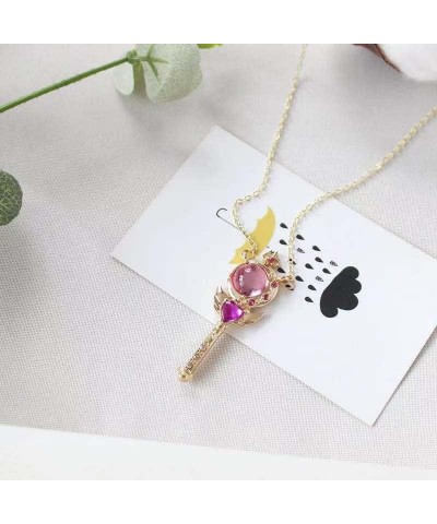 Anime Guardian Star Pendant Necklace for Women Girls Tsukino Usagi Cosplay Jewelry sceptre $6.71 Necklaces