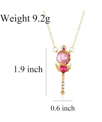 Anime Guardian Star Pendant Necklace for Women Girls Tsukino Usagi Cosplay Jewelry sceptre $6.71 Necklaces