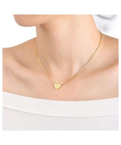 Heart and Disc Letter necklaces for Women Initial Pendant Necklace for Girls Silver G-Heart+Disc-Gold $8.09 Necklaces