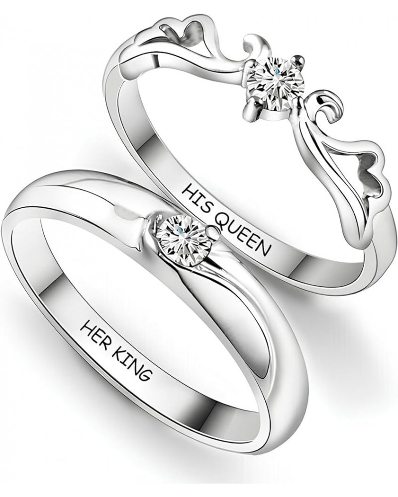 Promise Rings For Couples Matching Rings Personalized Wedding Engagement Rings For Couples Set With 2 Rings Sterling Silver 1...