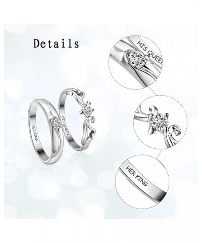 Promise Rings For Couples Matching Rings Personalized Wedding Engagement Rings For Couples Set With 2 Rings Sterling Silver 1...