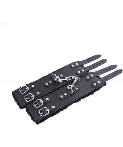 Trendy Black Leather Bracelet: Soft, Furry, and Adjustable for Fashionable Ankle Style Anklet $10.59 Bracelets