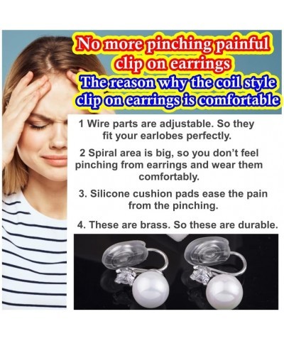 Clip On Hoop Earrings for Women Not Pierced Gold Silver Large Chnky Square Twisted Comfortable Coil Hoop Clip On Earrings Chu...