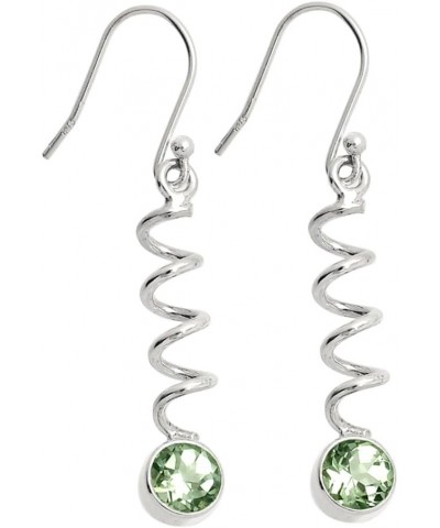 Natural Multi Stone Round Shape 925 Silver Earrings DGE1078 E-1047 Prasiolite (Green Amethyst) $11.79 Earrings