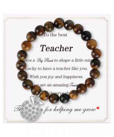 Teacher Appreciation Gifts Bracelets, Teacher Christmas Birthday Valentine Gifts for Women Men, Stretch Beads Bracelet Jewelr...