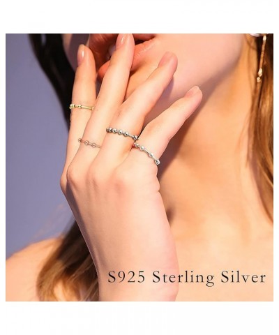 Anxiety Ring for Women, S925 Sterling Silver Fidget Rings for Anxiety Spinner Ring Anxiety Ring with Beads Spinner Stress Rel...