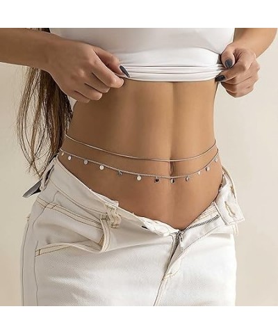 Layered Waist Chain for Women Gold Sequin Charms Belly Chain Sexy Snake Bikini Body Chain Boho Beach Round Snake Chain Waist ...