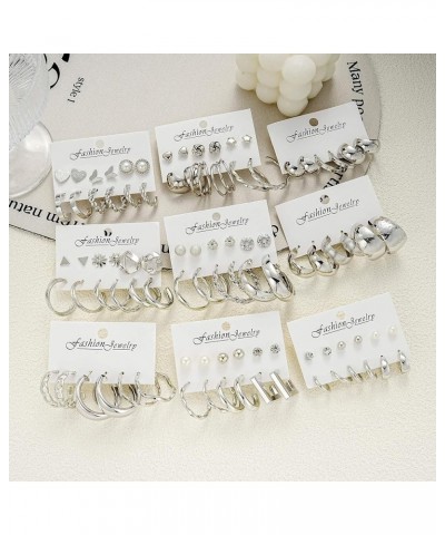 45 Pairs Gold Hoop Earrings Set for Women Multipack, Hypoallergenic Chunky Twisted Earring Pack, Gold Small Big Hoops Earring...