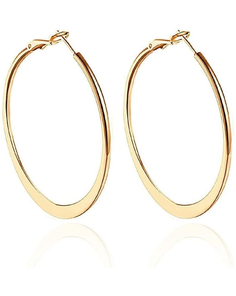 Exaggerated Large Circle Hoop Earrings Personality Ring-shape Earring Ladies Banquet Jewelry Gold-6cm $4.58 Earrings