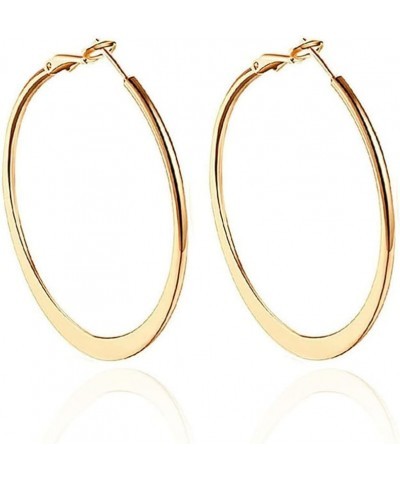 Exaggerated Large Circle Hoop Earrings Personality Ring-shape Earring Ladies Banquet Jewelry Gold-6cm $4.58 Earrings