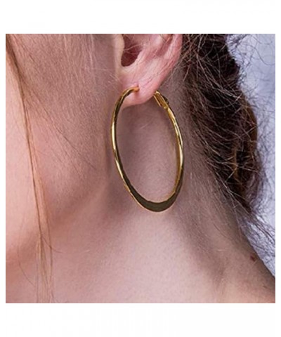 Exaggerated Large Circle Hoop Earrings Personality Ring-shape Earring Ladies Banquet Jewelry Gold-6cm $4.58 Earrings