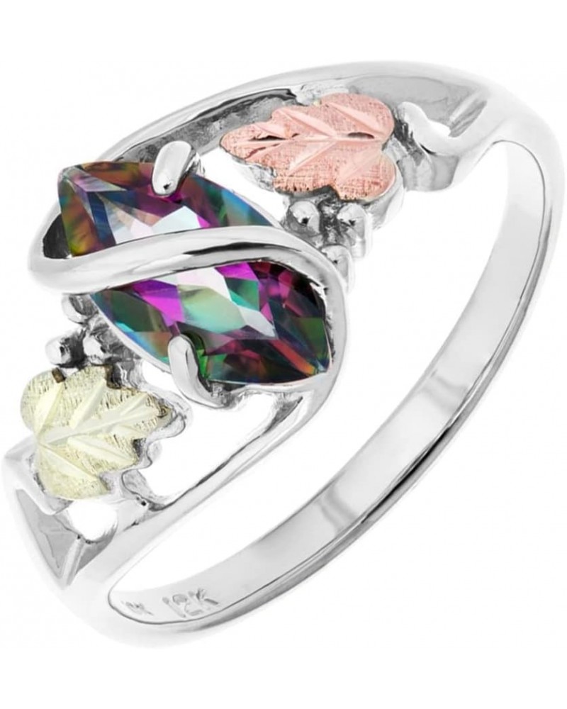 Mystic Fire Topaz Marquise Wrap Ring, Sterling Silver, 12k Green and Rose Black Hills Gold $56.50 Rings