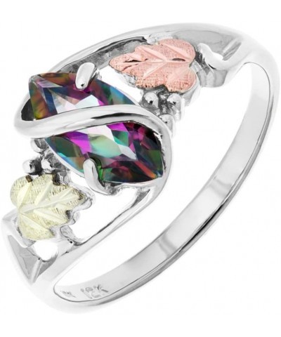 Mystic Fire Topaz Marquise Wrap Ring, Sterling Silver, 12k Green and Rose Black Hills Gold $56.50 Rings