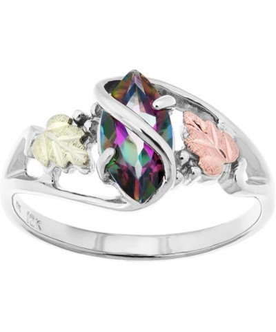 Mystic Fire Topaz Marquise Wrap Ring, Sterling Silver, 12k Green and Rose Black Hills Gold $56.50 Rings