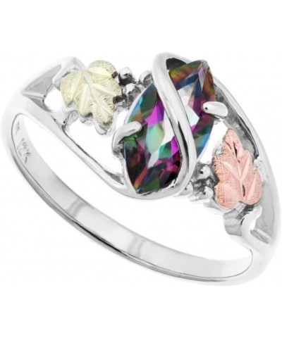 Mystic Fire Topaz Marquise Wrap Ring, Sterling Silver, 12k Green and Rose Black Hills Gold $56.50 Rings