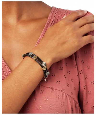 Two Tone Flower Woven Leather Bracelet $12.48 Bracelets