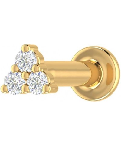 0.03 to 1/10 Carat 3-Stone Diamond Nose Pin Stud in 18K Gold (SI1-SI2 Clarity) Yellow Gold 0.03 carats $51.60 Body Jewelry