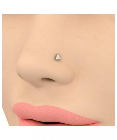 0.03 to 1/10 Carat 3-Stone Diamond Nose Pin Stud in 18K Gold (SI1-SI2 Clarity) Yellow Gold 0.03 carats $51.60 Body Jewelry