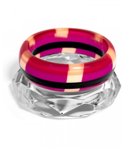 Ever Elation from Purehands Studio is a value set of two - Purple resin Bangle with Diagonal check design and a crystal clear...